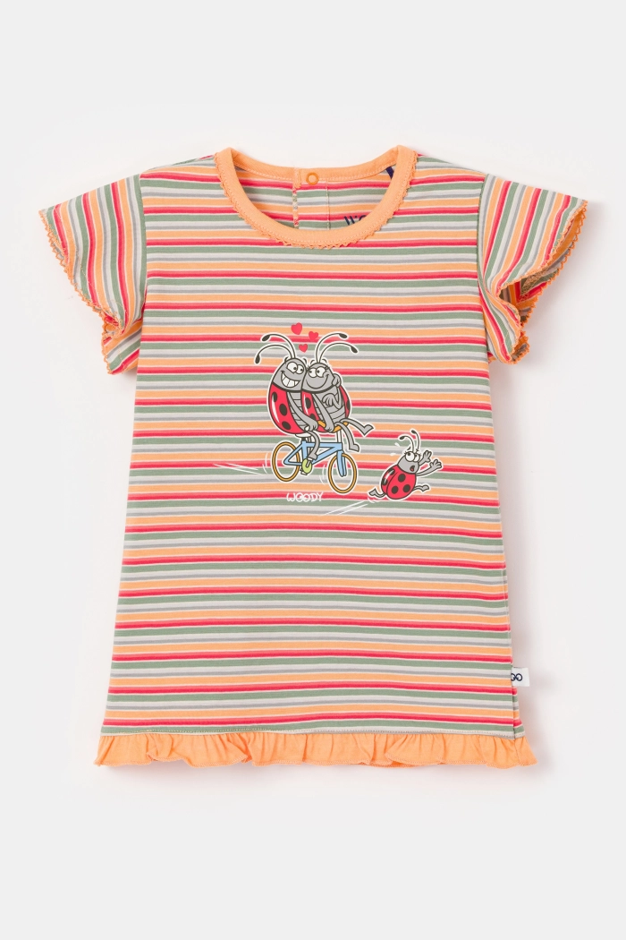 Woody pyjama lieveheersbeestje gestreept multicolor 251-10-BAB-S/904