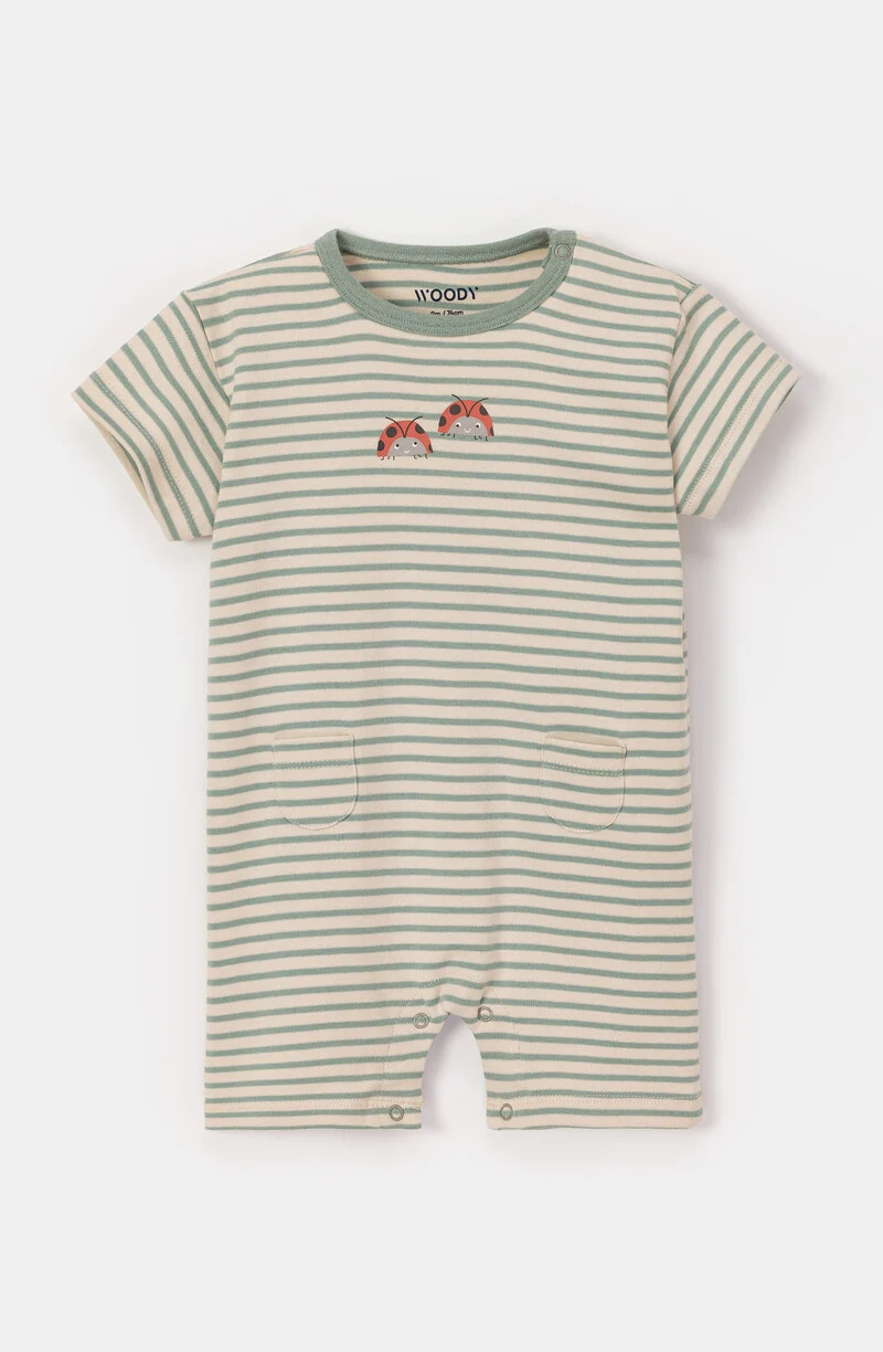 Woody onesie gestreept groen 251-13-BPJ-Q/933