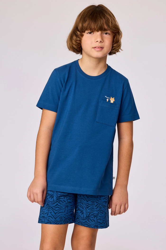 Woody shortama tijger donkerblauw 261-10-QRS-Z/887