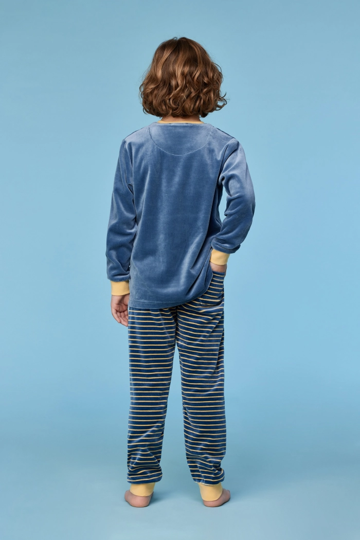 Woody pyjama kat blauwgrijs 252-10-PLC-V/189