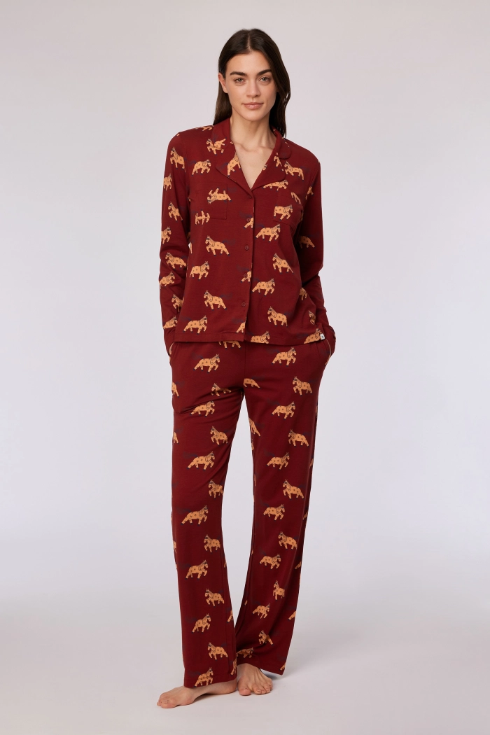 Woody pyjama pony donkerrood 252-10-YPD-Z/939