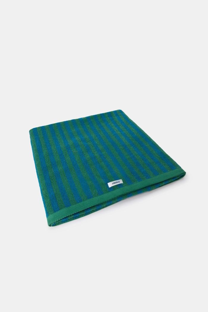 Woody handdoek gestreept groen/blauw 100 cm X 200 cm 252-10-STW-B/914