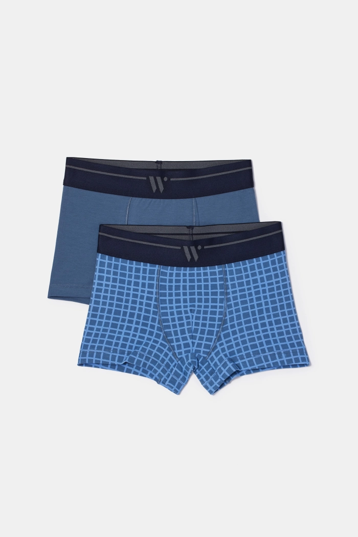 Woody duopack boxershort donkergrijs/ruitje 252-10-QLM-Z/014