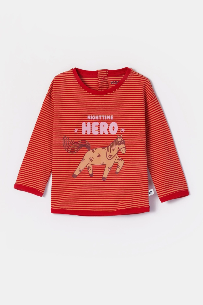 Woody pyjama pony gestreept rood 252-10-PZG-Z/935