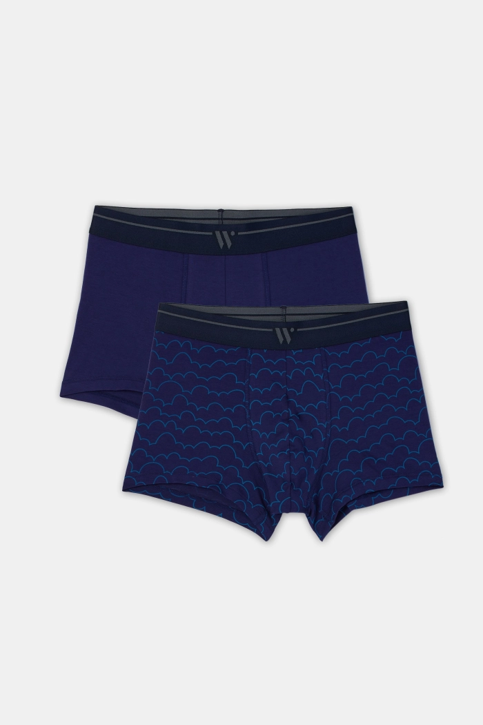 Woody duopack boxershort donkerblauw/wolkenprint 252-10-QLM-Z/024