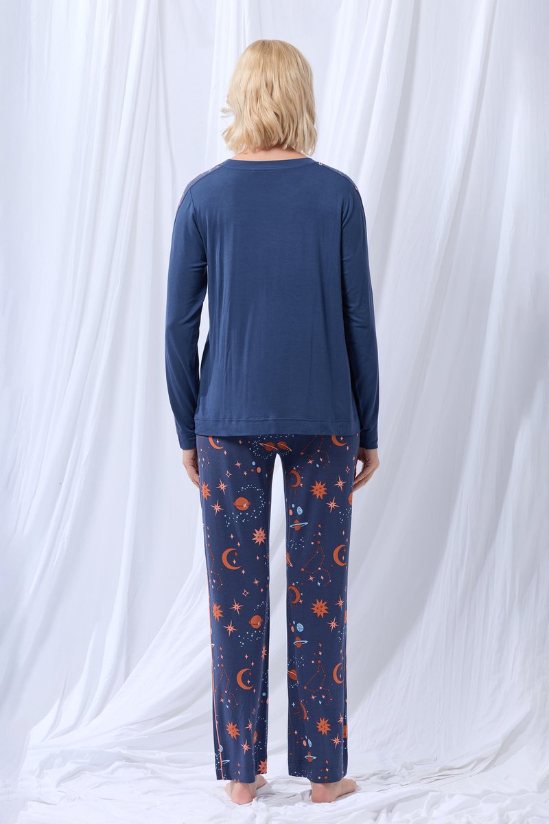 Lords & Lilies pyjama donkerblauw 252-50-XPA-Z/831