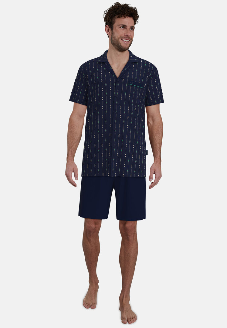 Götzburg shortama blau/dunkel/allover 452368-635