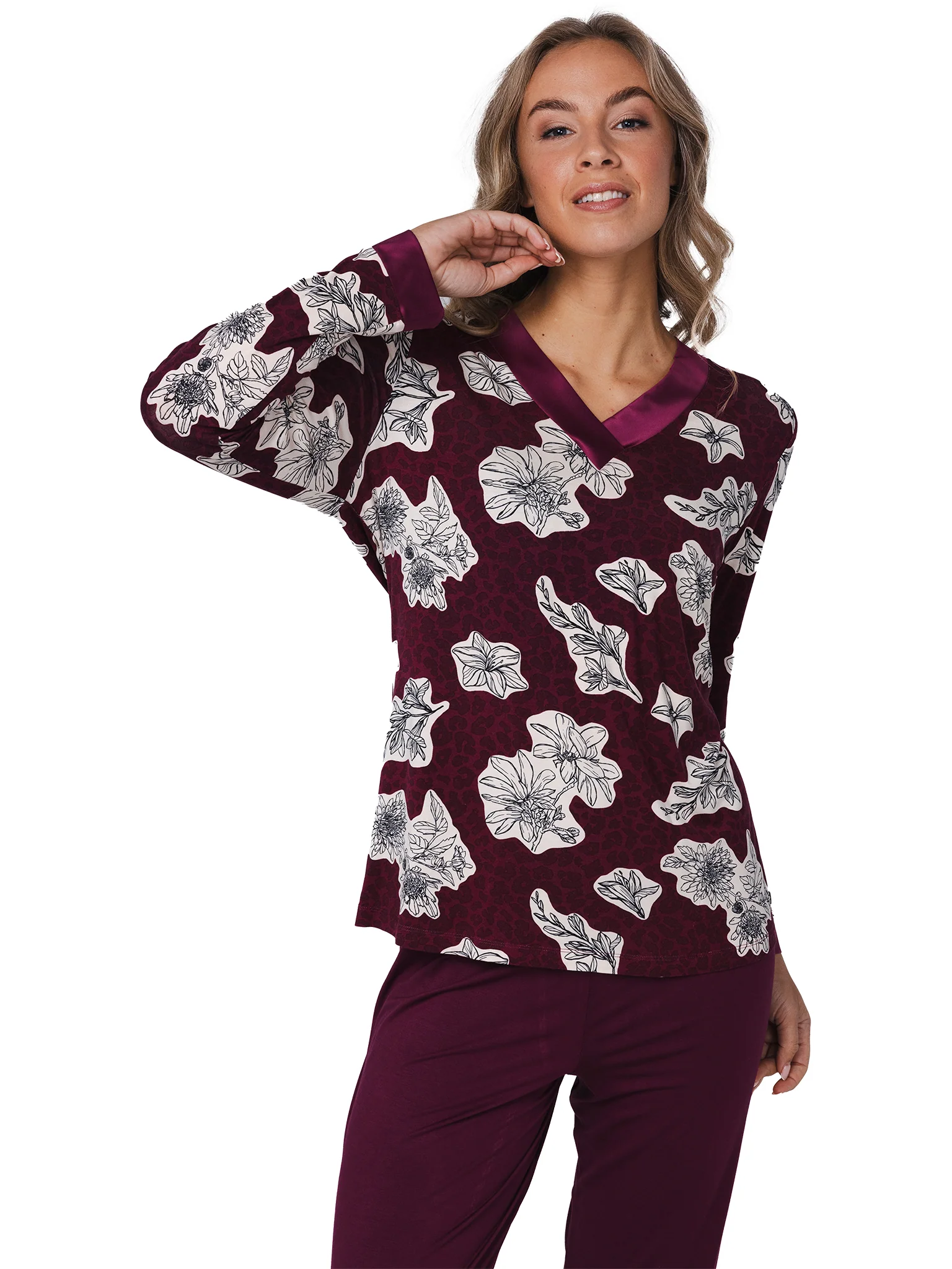 Pyjama donkerrood 121252-210-1/270