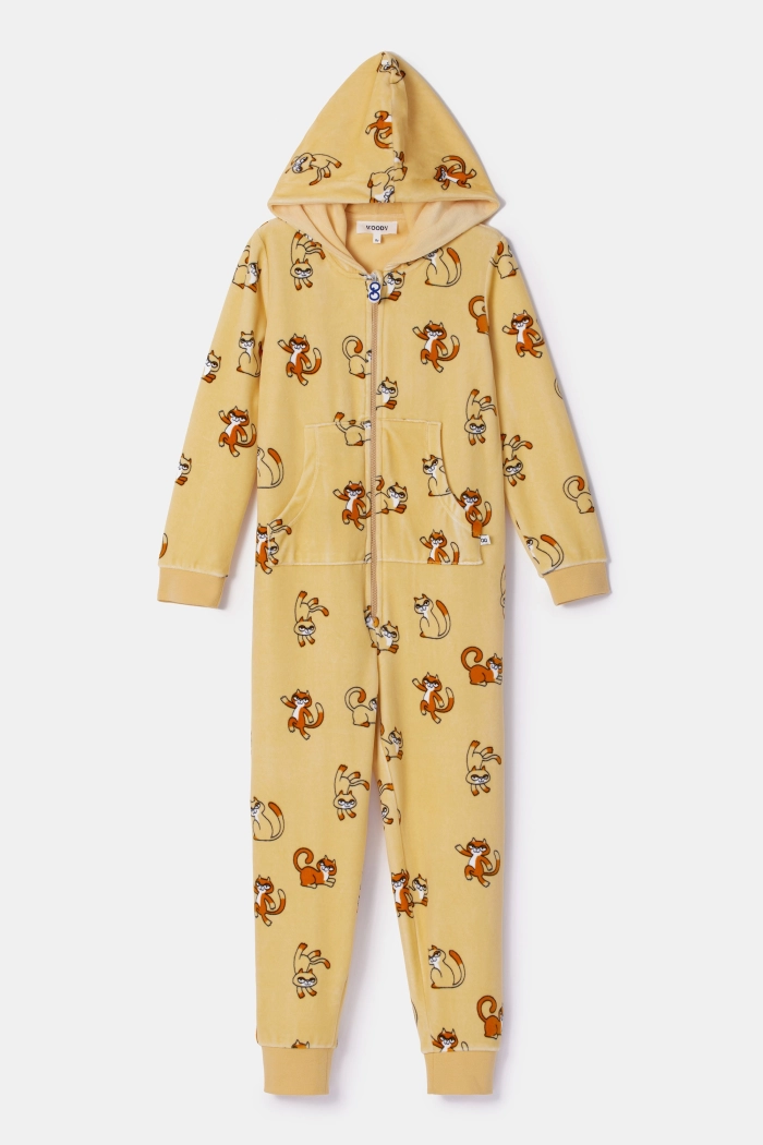 Woody onesie kat geel 252-10-ONE-V/920