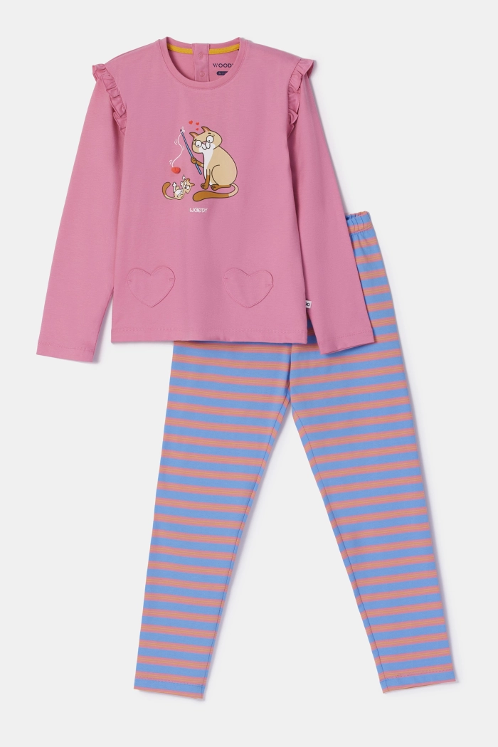 Woody pyjama kat roze 252-10-PLG-S/404