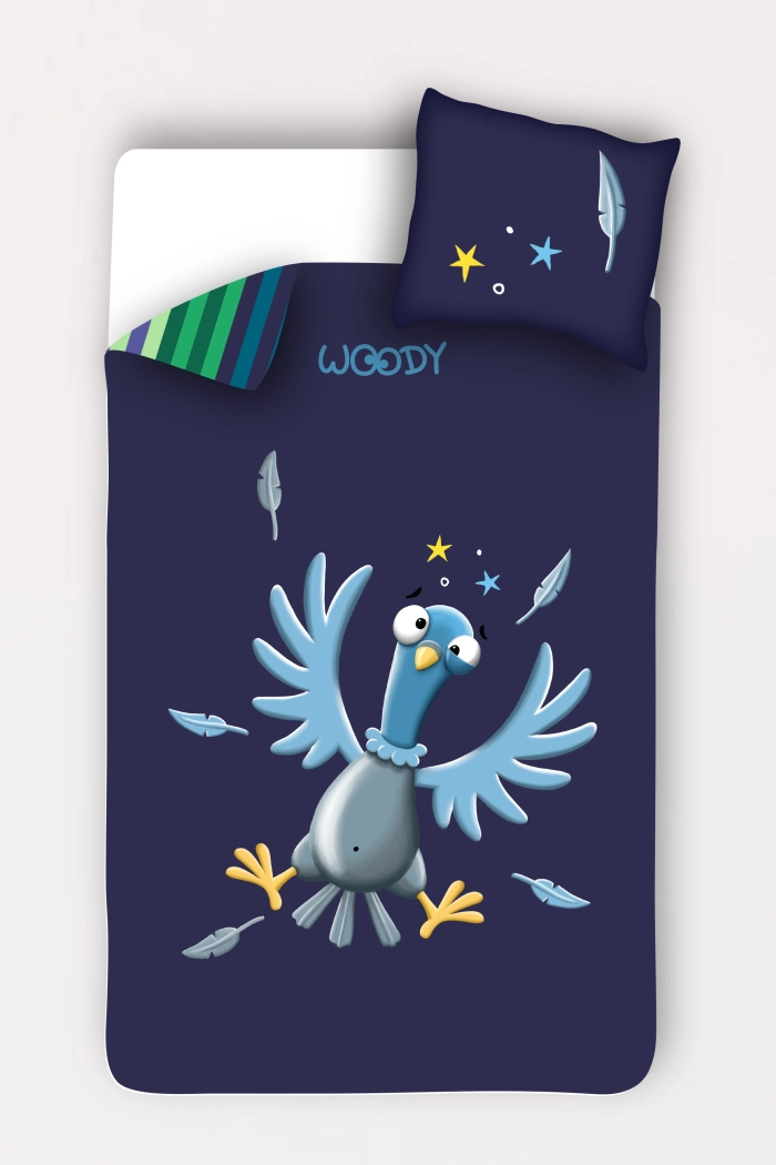 Woody dekbedovertrek 140 cm X 220 cm duif 252-10-DBO-W/020