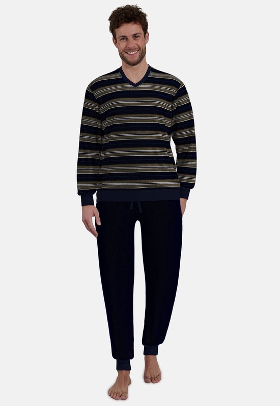 Götzburg pyjama braun/mittel/ringel 452345/522