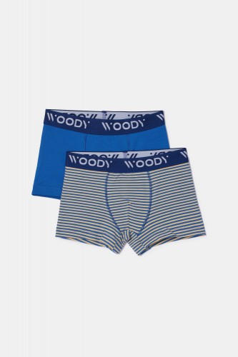 Woody duopack boxershort gestreept/blauw 252-10-CLD-Z/011