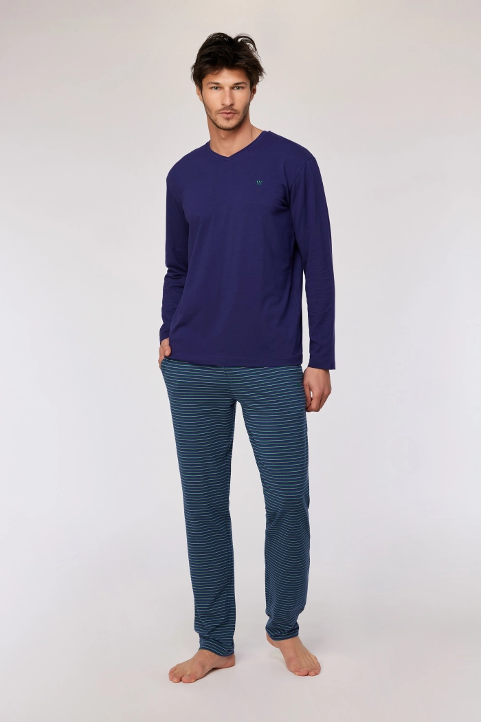 Woody pyjama donkerblauw 252-10-MVL-Z/897