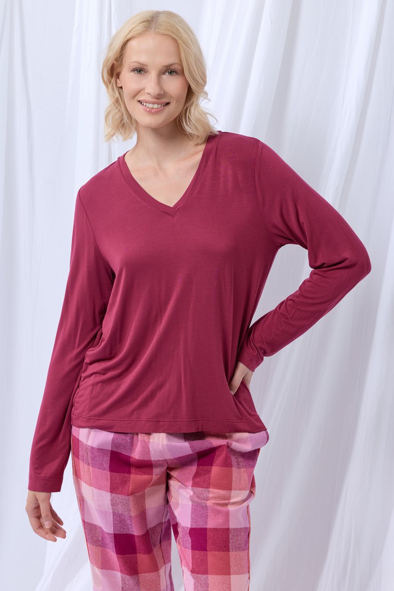 Lords & Lilies pyjama wijnrood 252-50-XPZ-W/482