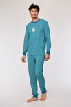 Woody pyjama duif gestreept groen 252-10-PLC-Z/928