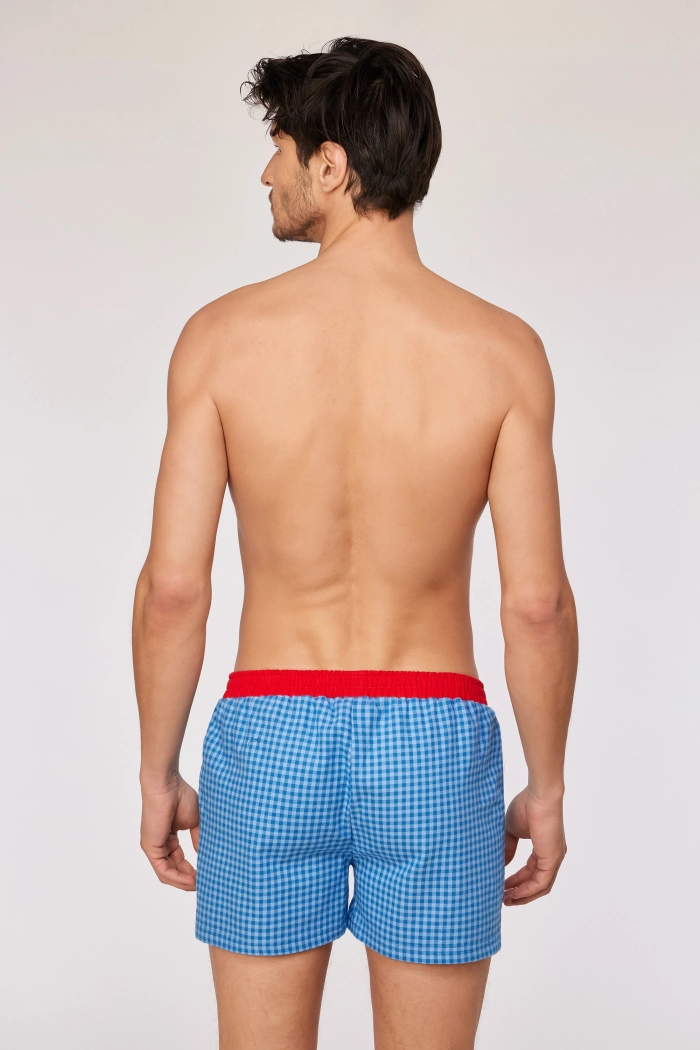 Woody boxershort blauw ruitje 252-10-QLD-W/953