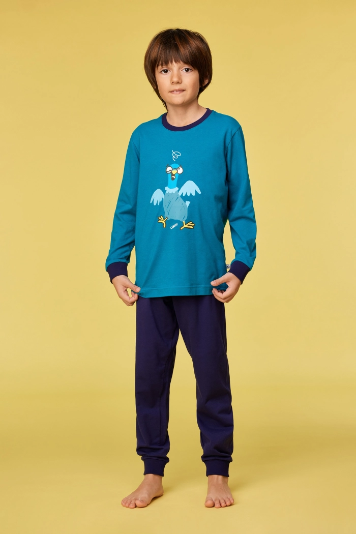 Woody pyjama duif groenblauw 252-10-PLE-Z/795