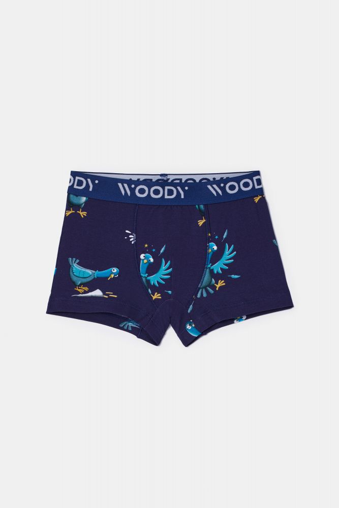 Woody duopack boxershort groenblauw/duivenprint 252-10-CLD-Z/022