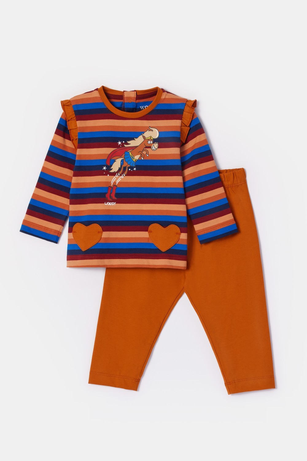 Woody pyjama pony gestreept multicolor 252-10-PLG-S/913