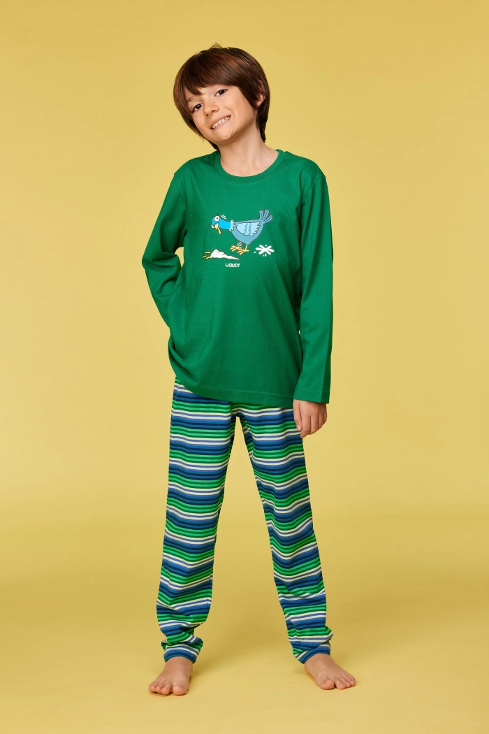 Woody pyjama duif donkergroen 252-10-PLS-S/792