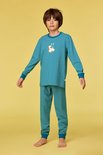 Woody pyjama duif gestreept groen 252-10-PLC-Z/928