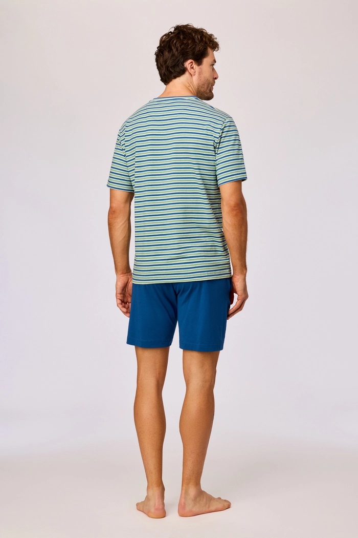 Woody shortama gestreept groen/blauw 261-10-RPV-Z/908