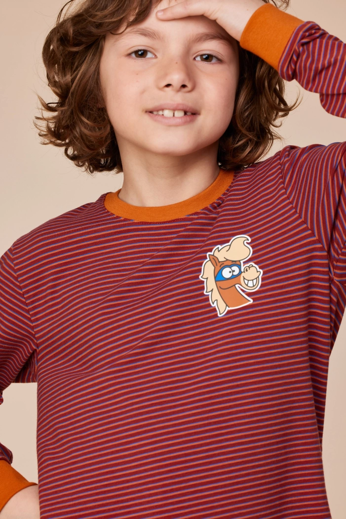 Woody pyjama pony gestreept rood 252-10-PLC-Z/936