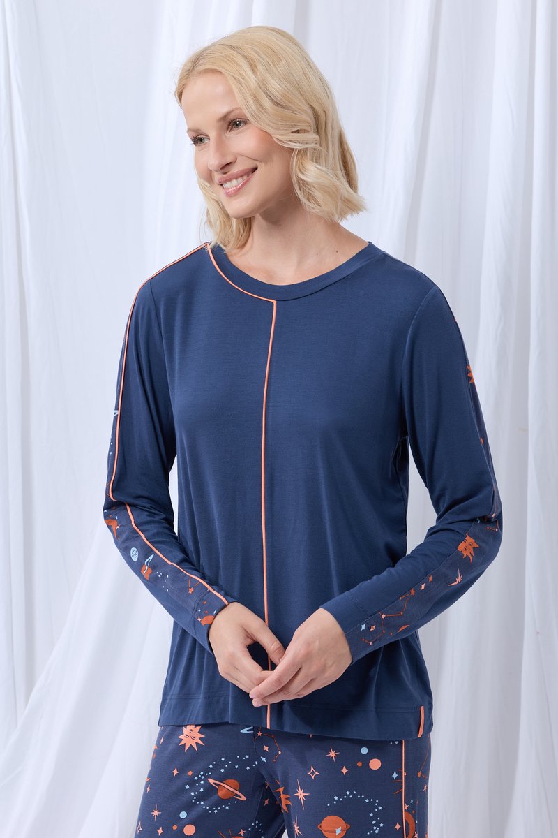 Lords & Lilies pyjama donkerblauw 252-50-XPA-Z/831