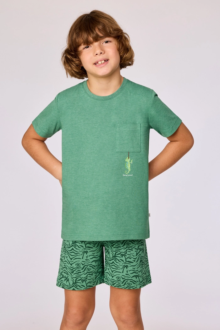 Woody shortama kameleon groen 261-10-QRS-Z/742