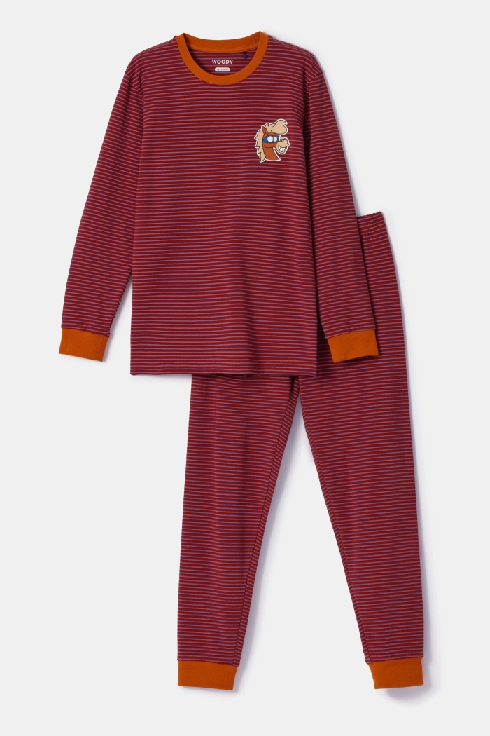 Woody pyjama pony gestreept rood 252-10-PLC-Z/936