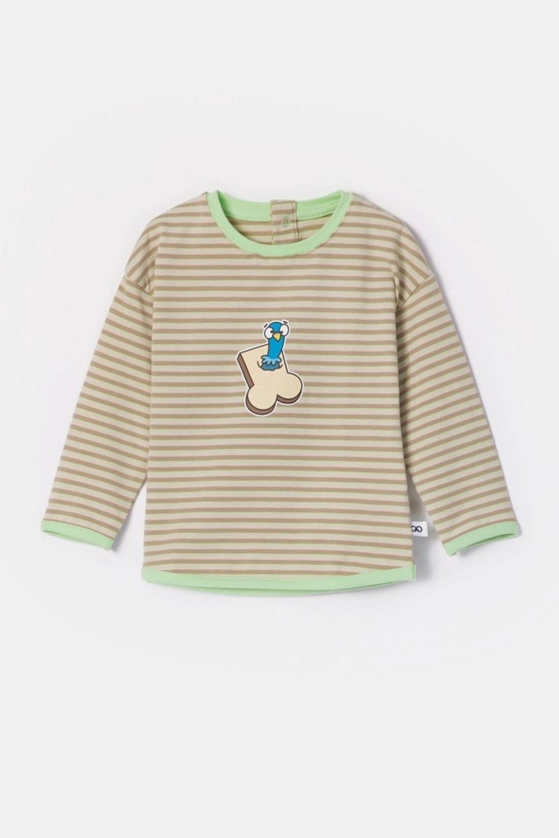 Woody pyjama duif gestreept groen/beige 252-10-PZG-Z/933
