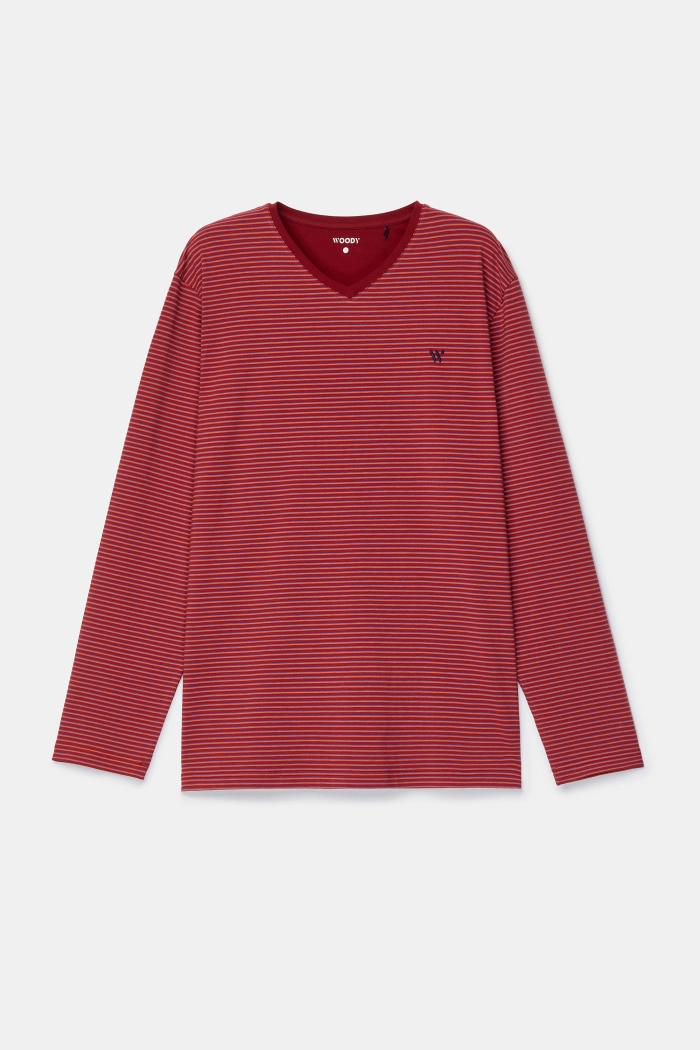 Woody pyjama gestreept rood 252-10-MVL-Z/936