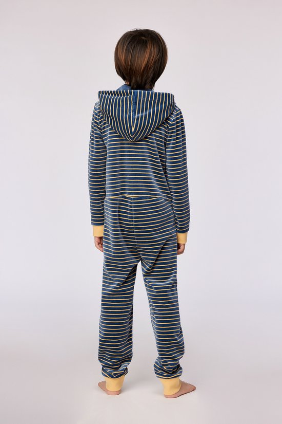 Woody onesie gestreept antraciet/geel 252-10-ONE-V/916