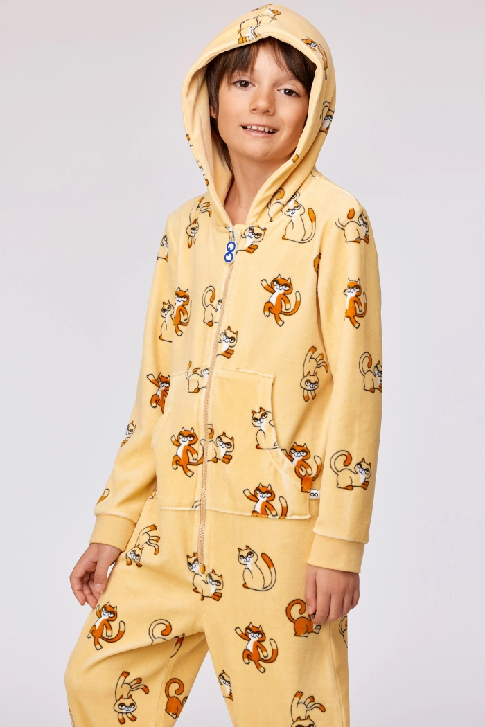 Woody onesie kat geel 252-10-ONE-V/920