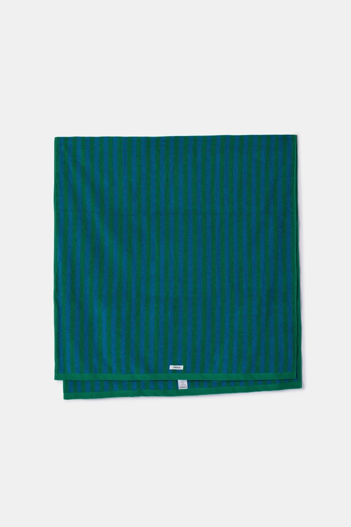 Woody handdoek gestreept groen/blauw 100 cm X 200 cm 252-10-STW-B/914