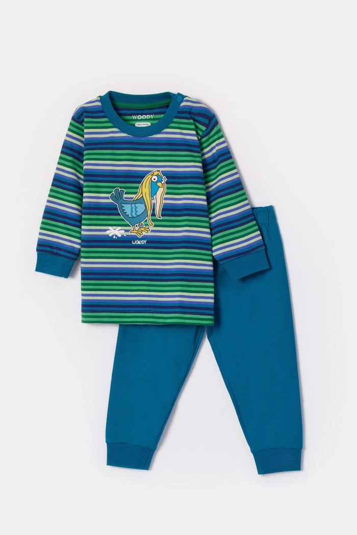 Woody pyjama duif gestreept multicolor 252-10-PLC-S/912
