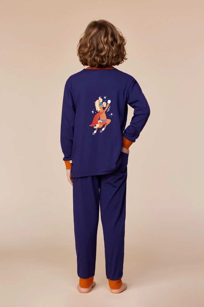 Woody pyjama pony donkerblauw 252-10-PLE-Z/893