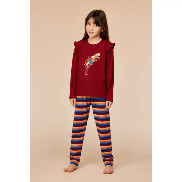 Woody pyjama pony donkerrood 252-10-PLG-S/495