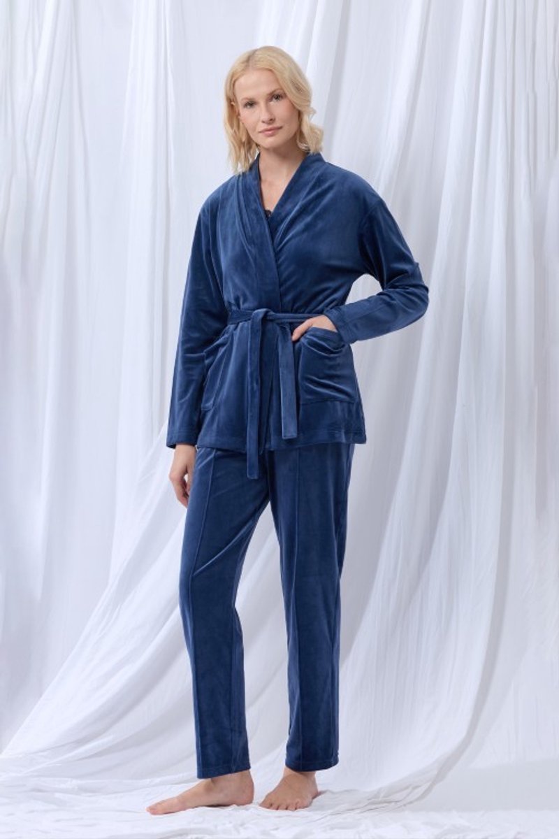 Lords & Lilies huispak met topje donkerblauw 252-51-TPS-V/831