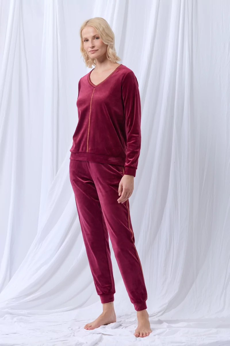 Lords & Lilies pyjama wijnrood 252-51-TPA-V/482