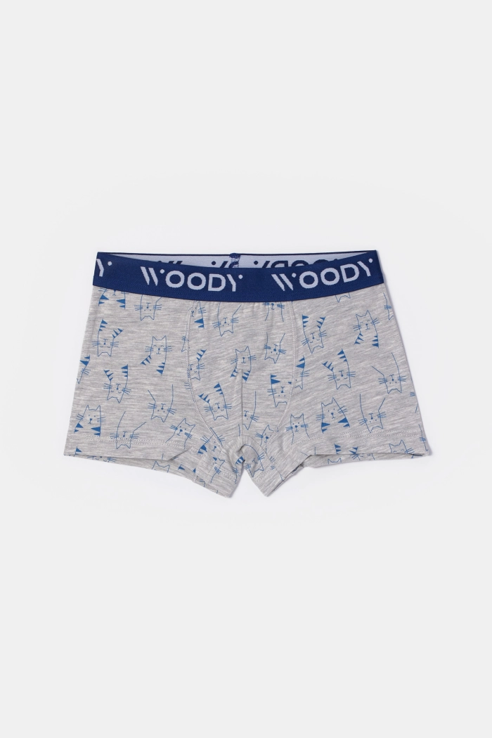 Woody duopack boxershort blauw/kattenprint 252-10-CLD-Z/012