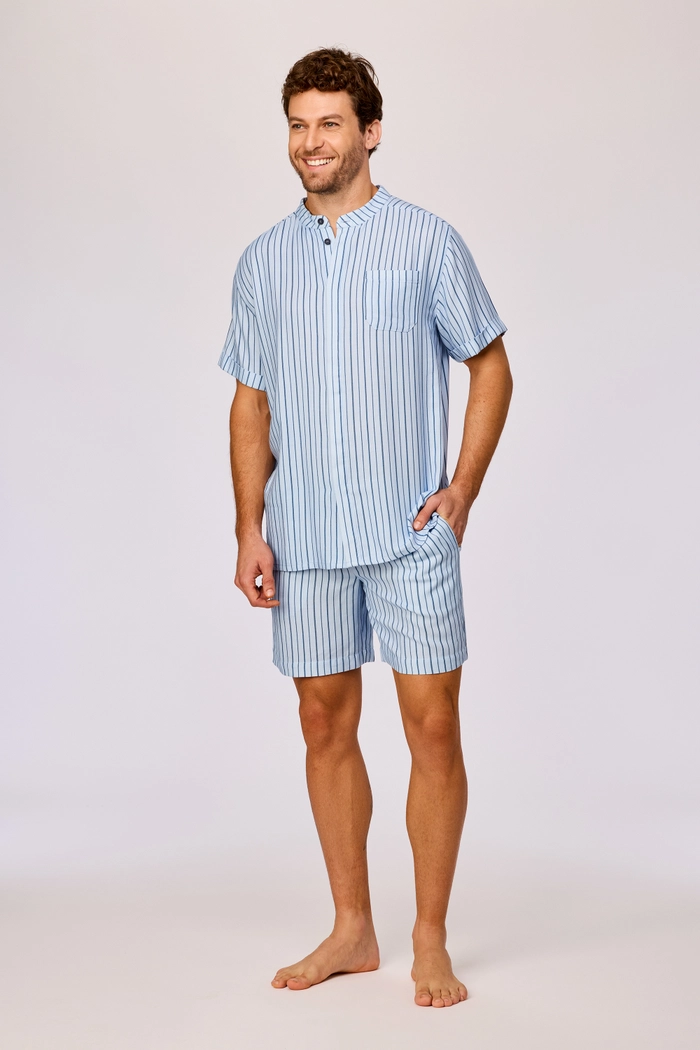 Woody shortama gestreept blauw 261-10-RPC-W/991