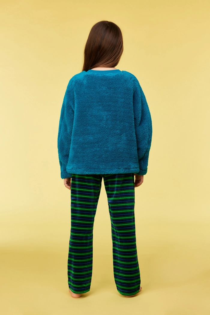 Woody pyjama duif groenblauw 252-10-WPI-M/795