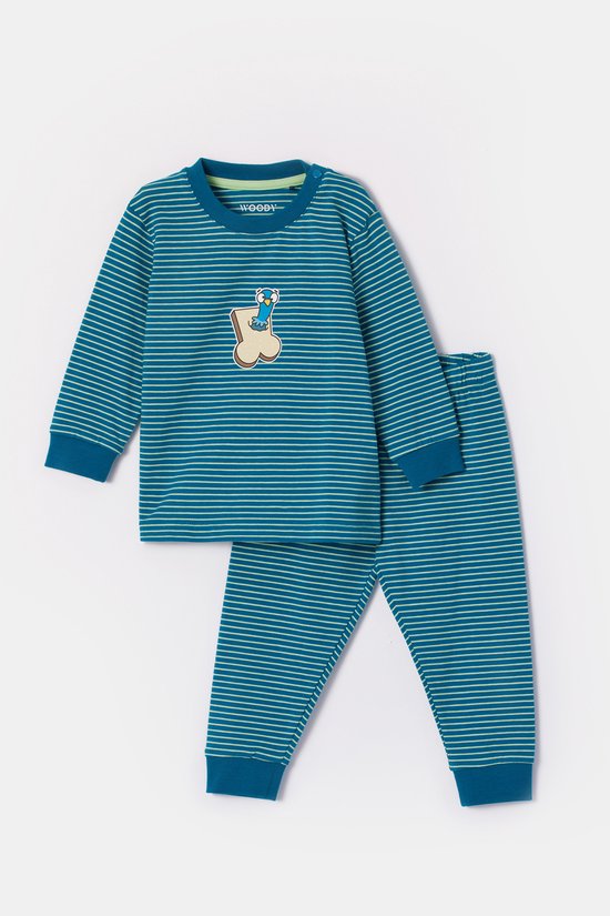 Woody pyjama duif gestreept groen 252-10-PLC-Z/928