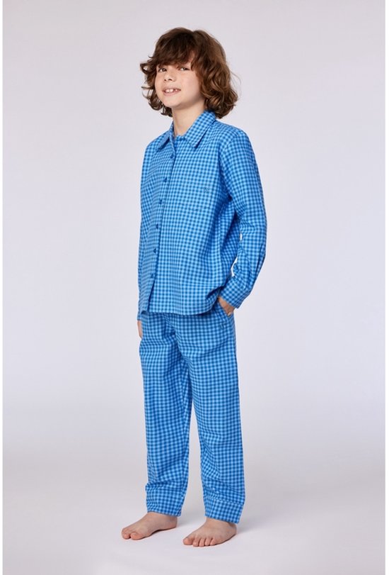 Woody pyjama geruit blauw 252-10-QWA-W/953