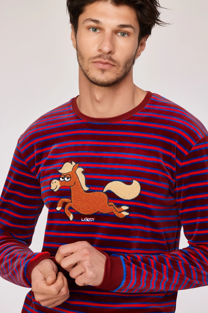 Woody pyjama pony gestreept rood 252-10-PLC-V/919