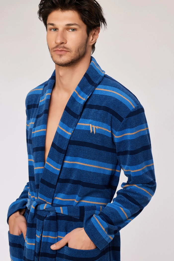 Woody kamerjas gestreept blauw 252-10-MDS-D/943