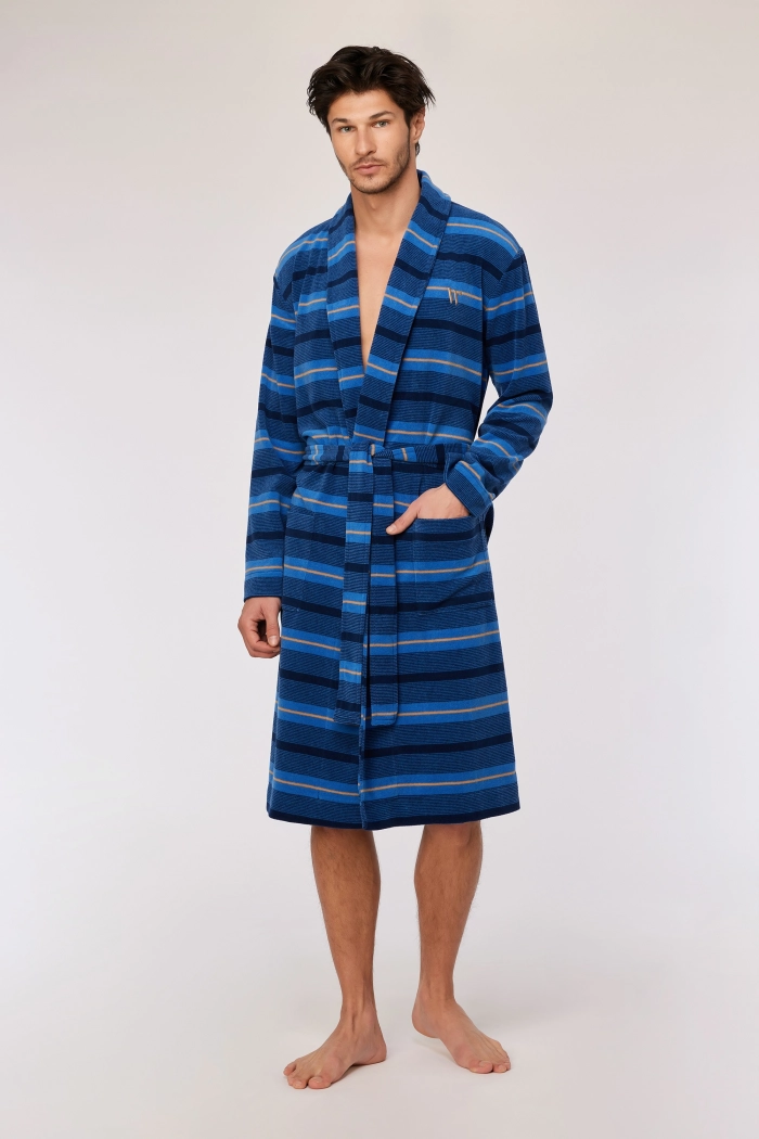 Woody kamerjas gestreept blauw 252-10-MDS-D/943