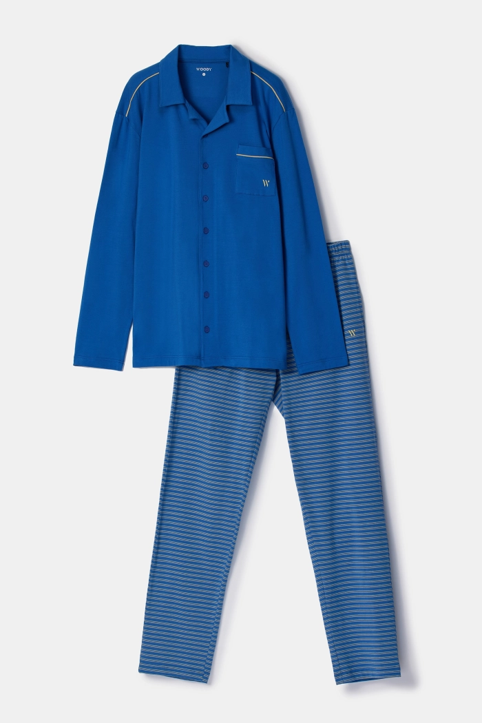 Woody pyjama donkerblauw 252-10-MBT-Z/879